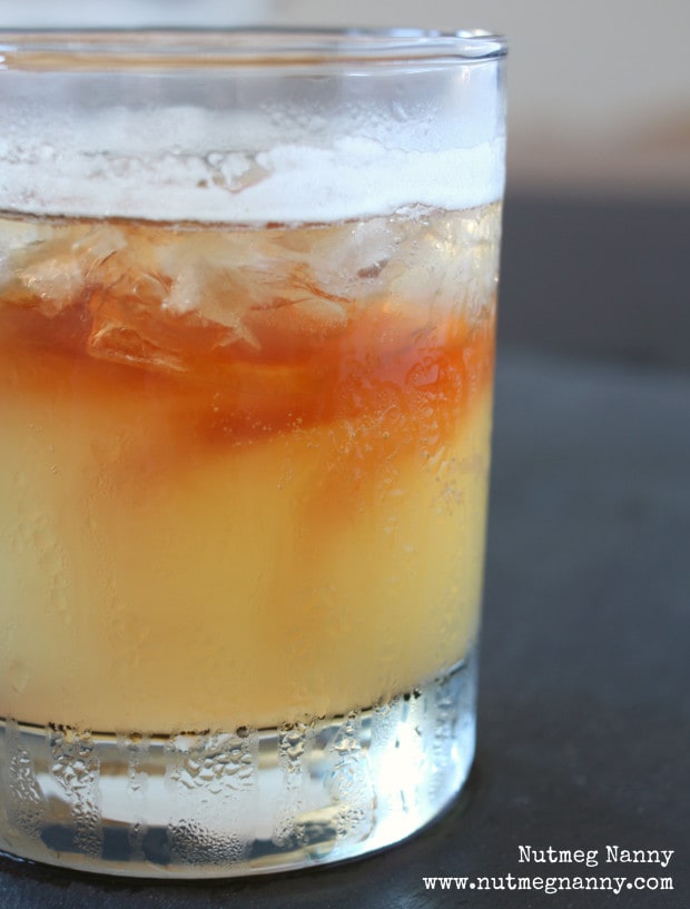 Bourbon and Ginger Ale in a glass. 