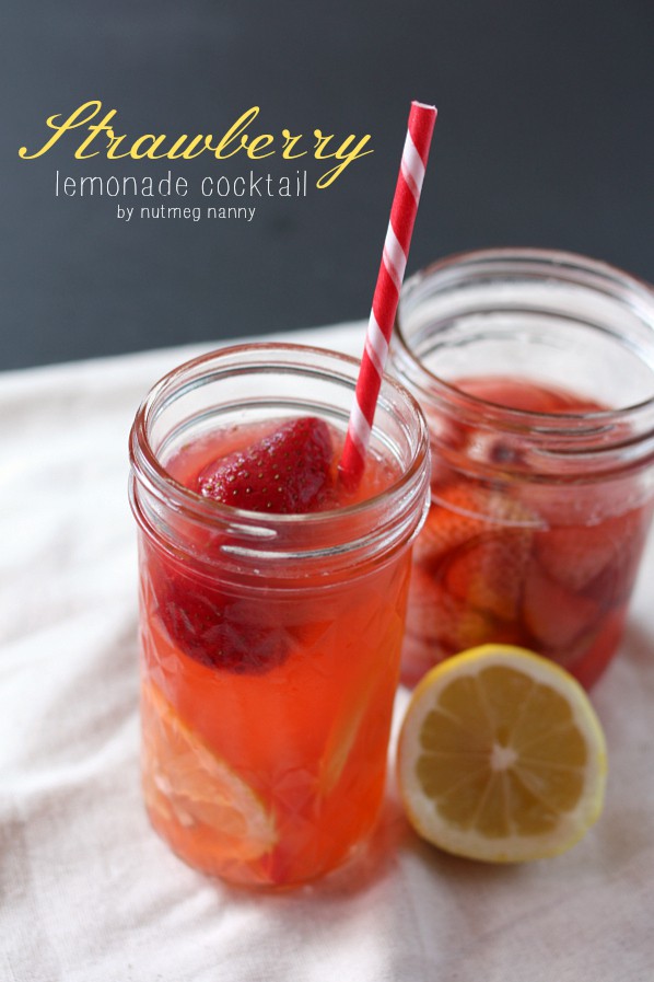 Homemade Strawberry Vodka Lemonade by Nutmeg Nanny Homemade Strawberry Vodka Lemonade by Nutmeg Nanny