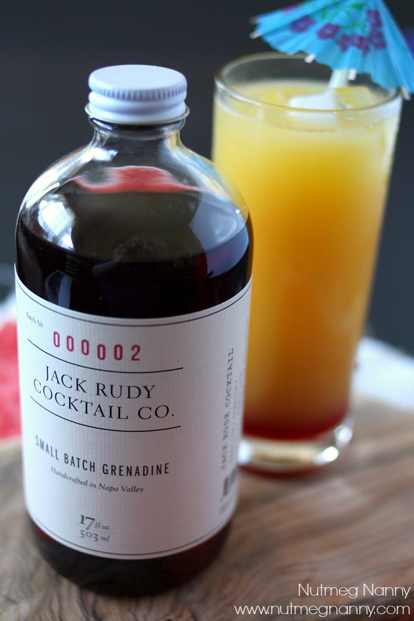 Gin and Juice Cocktail with grenadine syrup. 