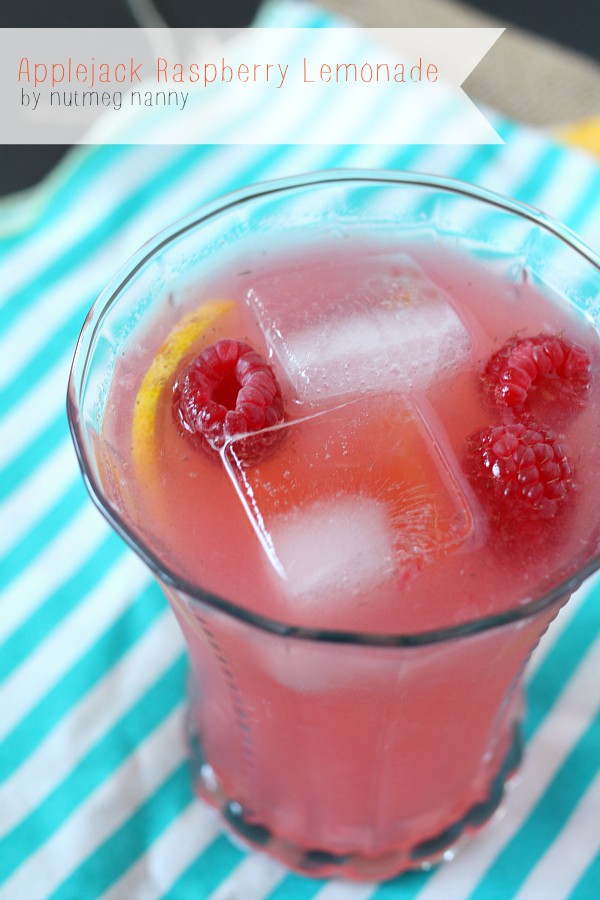 Applejack Raspberry Lemonade by Nutmeg Nanny This applejack raspberry lemonade is the perfect sweet cocktail treat. Full of applejack, lemonade, fresh raspberries and fresh mint. Say hello to your new favorite sipper!