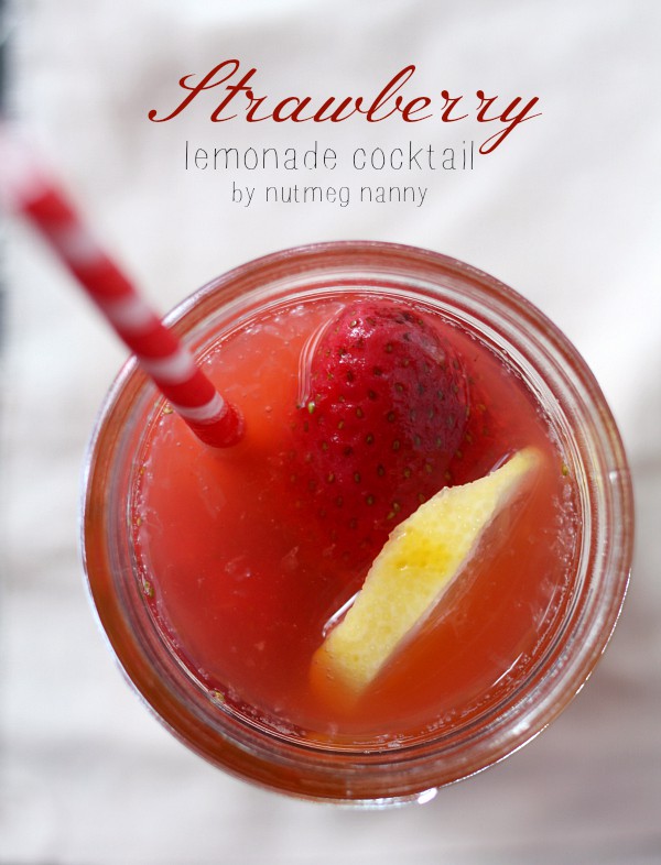 Homemade Strawberry Vodka Lemonade by Nutmeg Nanny Homemade Strawberry Vodka Lemonade by Nutmeg Nanny