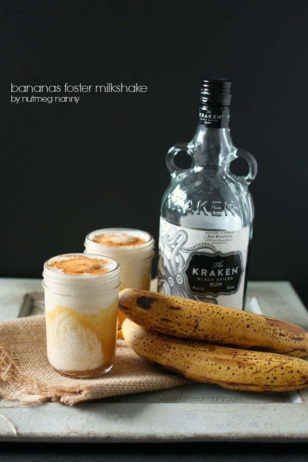 This bananas foster milkshake is the perfect way to celebrate summer. Packed full of banana flavor with a hint of dark rum flavor. So easy and delicious!