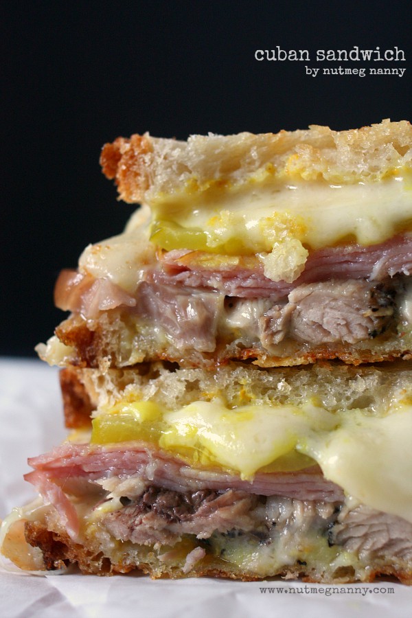 This fresh pressed Cuban sandwich is made using homemade crispy pork, ham, pickles, mustard and swiss cheese. It's perfect for lunch or dinner.