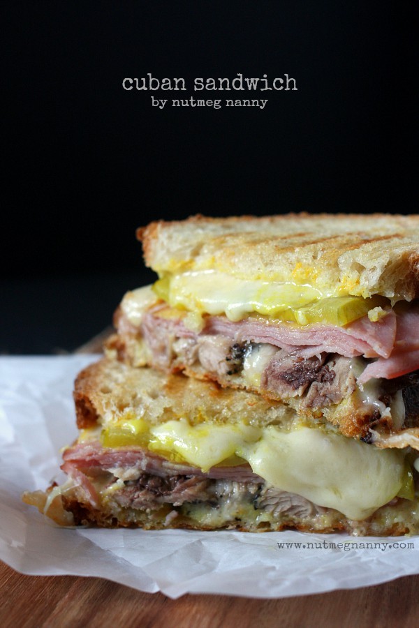 This fresh pressed Cuban sandwich is made using homemade crispy pork, ham, pickles, mustard and swiss cheese. It's perfect for lunch or dinner.