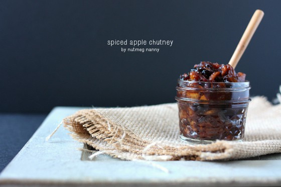 Spiced Apple Chutney by Nutmeg Nanny Spiced Apple Chutney in a small jar.
