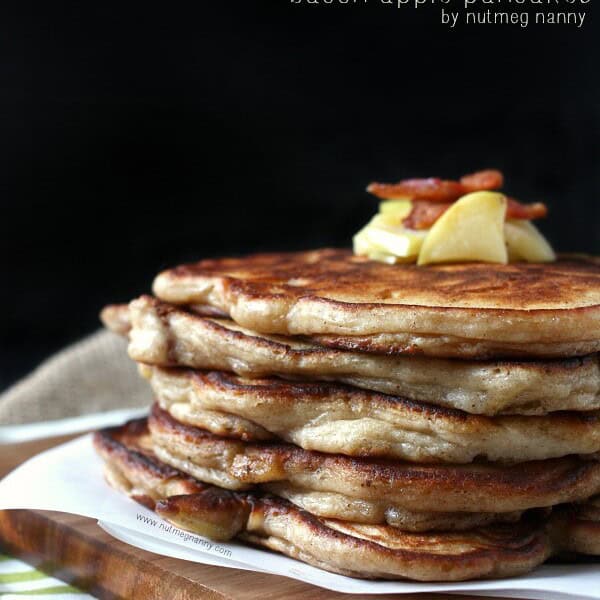 Bacon Apple Pancakes by Nutmeg Nanny