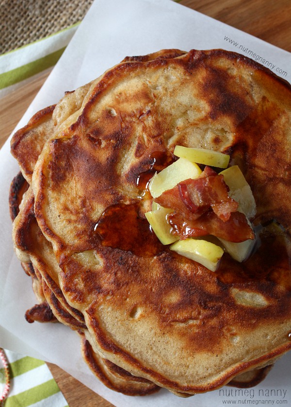 Bacon Apple Pancakes by Nutmeg Nanny