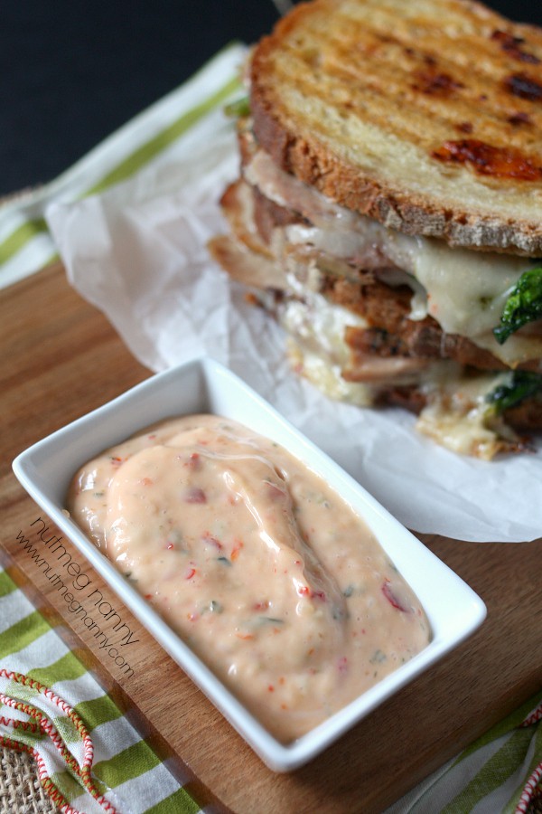 Crispy Roast Pork Panini with Rapini and Spicy Sauce by Nutmeg Nanny Crispy Roast Pork Panini with Rapini and Spicy Sauce by Nutmeg Nanny