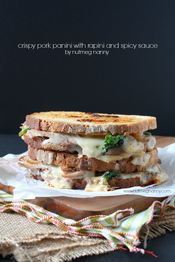 Crispy Roast Pork Panini with Rapini and Spicy Sauce by Nutmeg Nanny Crispy Roast Pork Panini with Rapini and Spicy Sauce by Nutmeg Nanny
