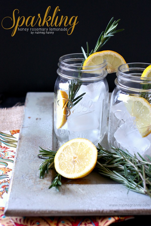 Sparkling Honey Rosemary Lemonade by NutmegNanny.com Sparkling Honey Rosemary Lemonade by NutmegNanny.com