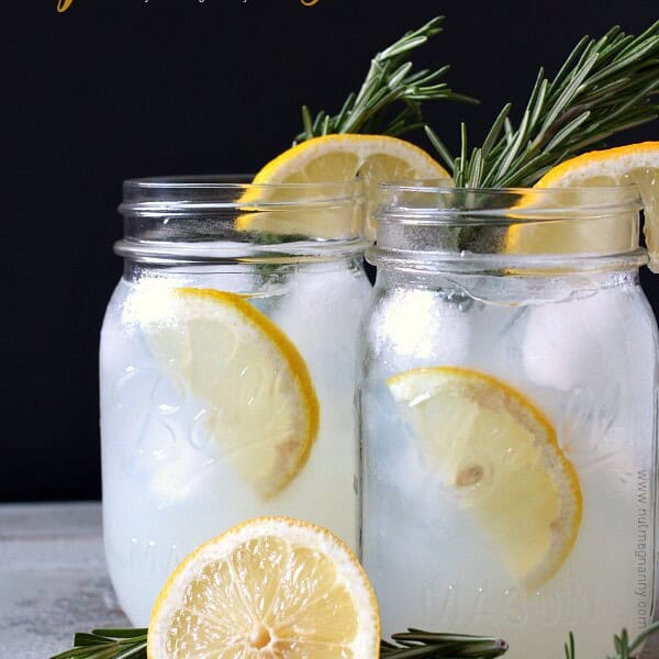 Sparkling Honey Rosemary Lemonade by NutmegNanny.com