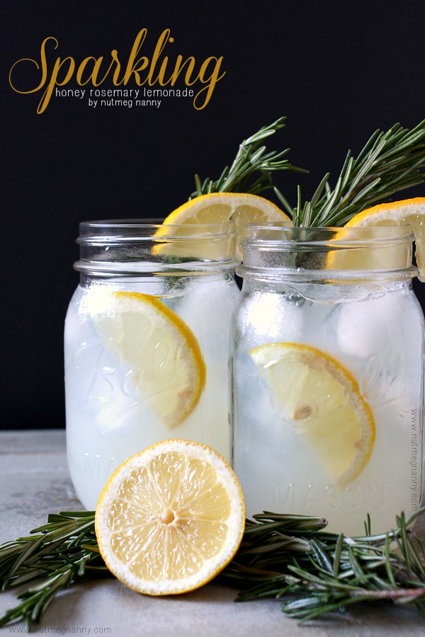 Sparkling Honey Rosemary Lemonade by NutmegNanny.com Sparkling Honey Rosemary Lemonade by NutmegNanny.com