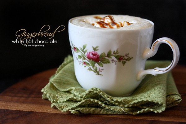 Gingerbread White Hot Chocolate by Nutmeg Nanny Gingerbread white hot chocolate made in a Vitamix and ready in 4 minutes. Just add cold ingredients to the machine, turn it on and let it do it's work.
