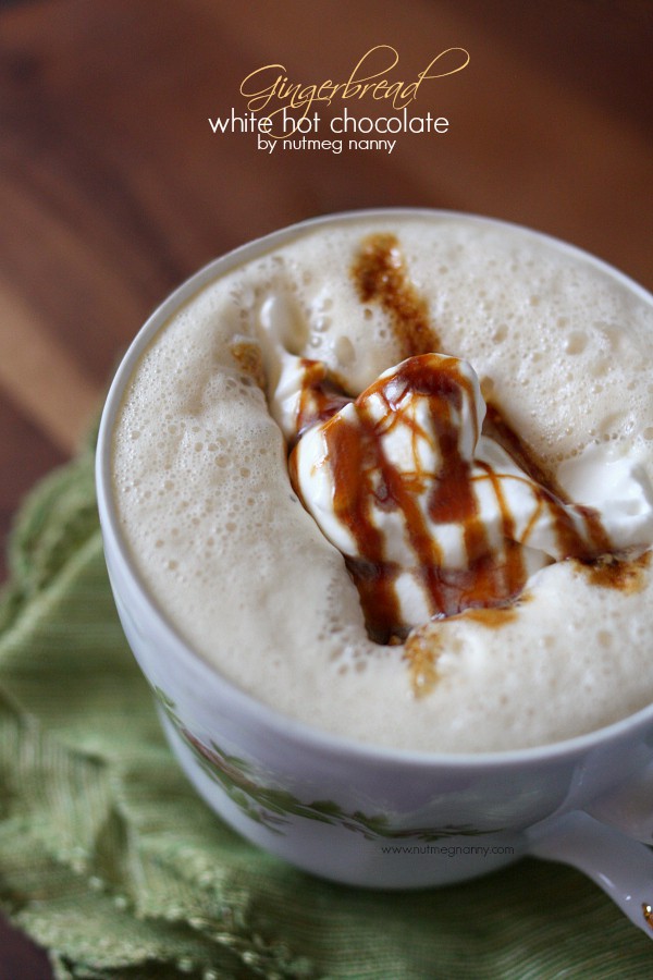 Gingerbread White Hot Chocolate by Nutmeg Nanny Gingerbread white hot chocolate made in a Vitamix and ready in 4 minutes. Just add cold ingredients to the machine, turn it on and let it do it's work.