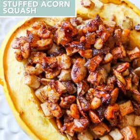 Stuffed Acorn Squash pin for Pinterest.