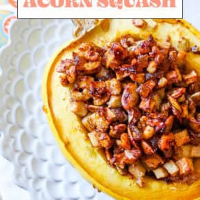 Stuffed Acorn Squash pin for Pinterest.