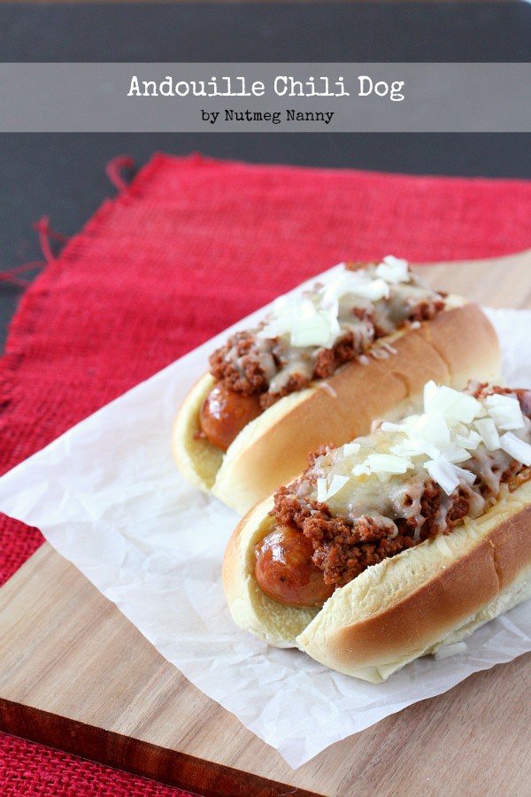 Andouille Chili Dogs by Nutmeg Nanny