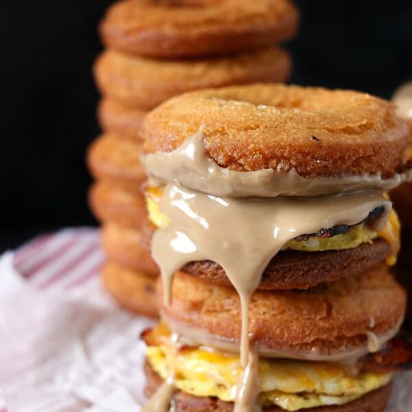 Maple Doughnut Breakfast Sandwich by Nutmeg Nanny
