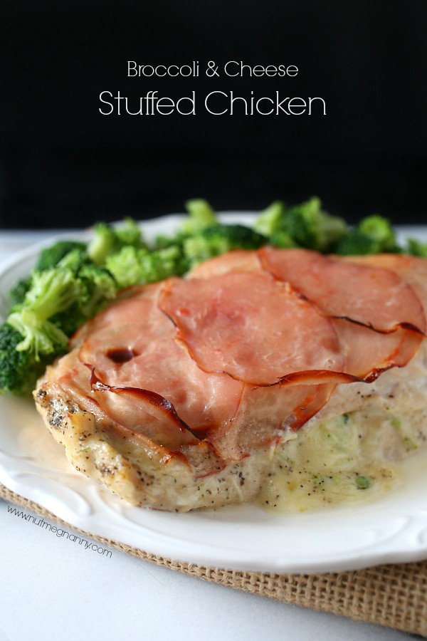 Broccoli and Cheese Stuffed Chicken Breast by Nutmeg Nanny