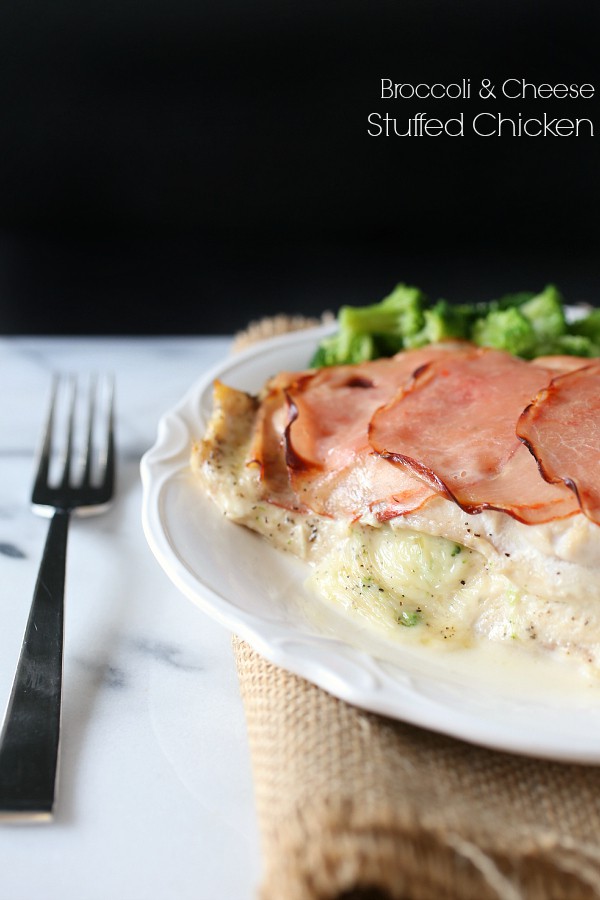 Broccoli and Cheese Stuffed Chicken Breast by Nutmeg Nanny