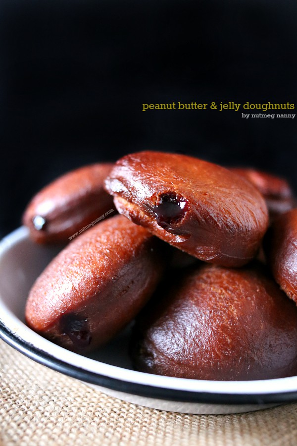 Peanut Butter and Jelly Doughnuts by Nutmeg Nanny