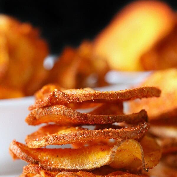 Microwave Chipotle Sweet Potato Chips by Nutmeg Nanny