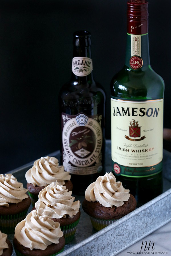 Stout Cupcakes with Whiskey Buttercream by Nutmeg Nanny Stout Cupcakes with Whiskey Buttercream by Nutmeg Nanny
