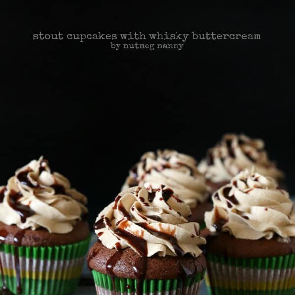 Stout Cupcakes with Whiskey Buttercream by Nutmeg Nanny