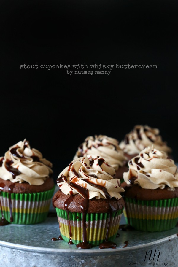 Stout Cupcakes with Whiskey Buttercream by Nutmeg Nanny Stout Cupcakes with Whiskey Buttercream by Nutmeg Nanny
