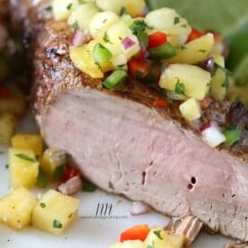 Pork Tenderloin with Pineapple Salsa by Nutmeg Nanny