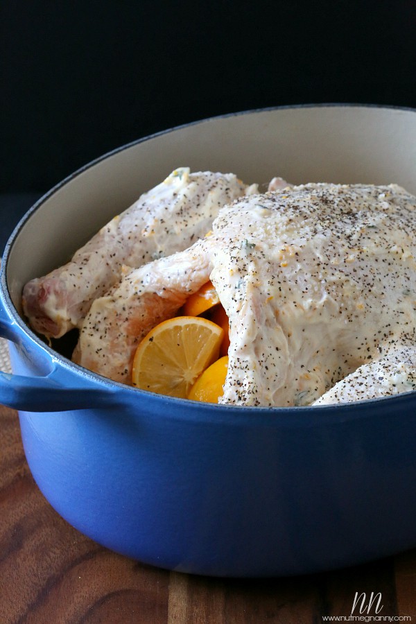 Meyer Lemon Mayonnaise Roasted Chicken by Nutmeg Nanny