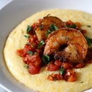 Spicy Shrimp Over Creamy Polenta Recipe by Nutmeg Nanny