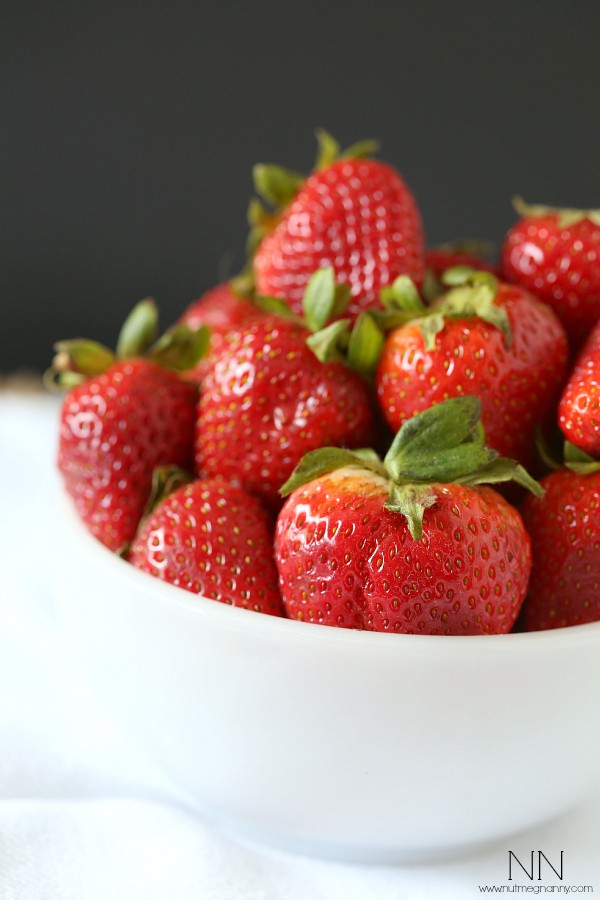 A bowl of strawberries.