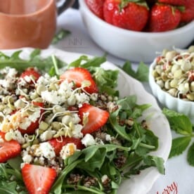 Strawberry Goat Cheese Quinoa Salad by Nutmeg Nanny