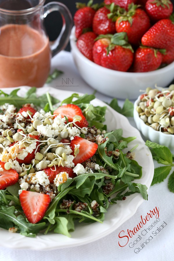 Strawberry Goat Cheese Quinoa Salad by Nutmeg Nanny