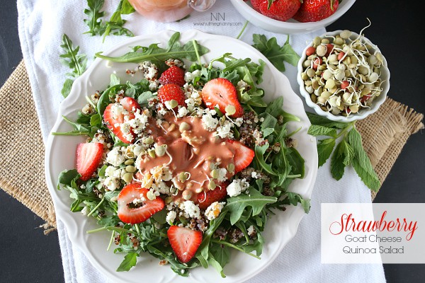 Strawberry Goat Cheese Quinoa Salad by Nutmeg Nanny
