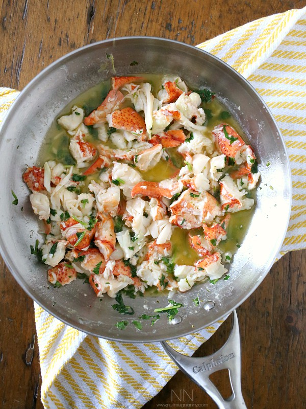 Hot Lemon Cilantro Buttered Lobster Roll by Nutmeg Nanny