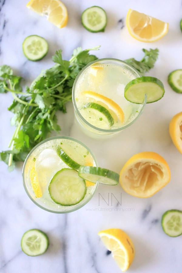 Cilantro Cucumber Boozy Lemonade by Nutmeg Nanny