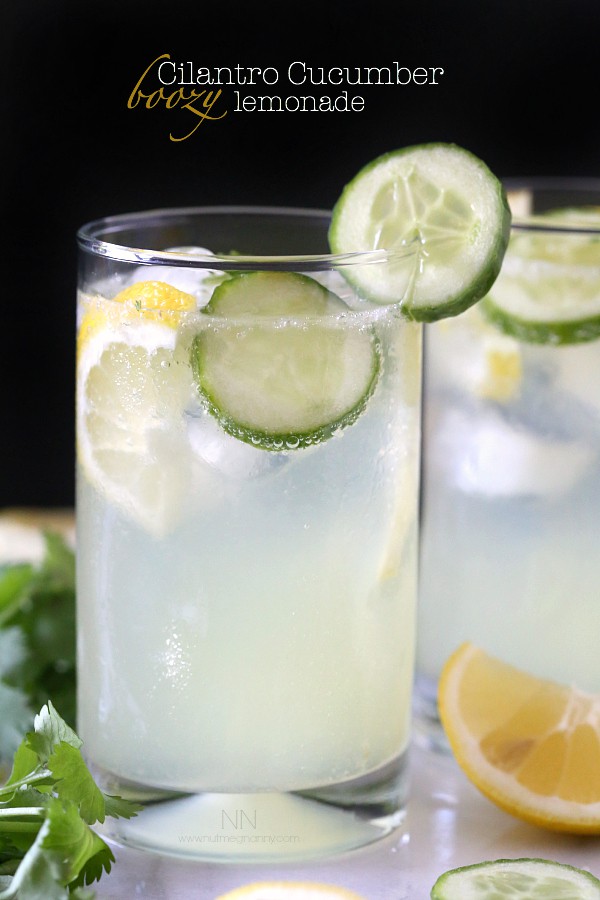 Cilantro Cucumber Boozy Lemonade by Nutmeg Nanny