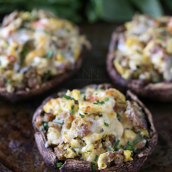 Breakfast Stuffed Mushrooms by Nutmeg Nanny