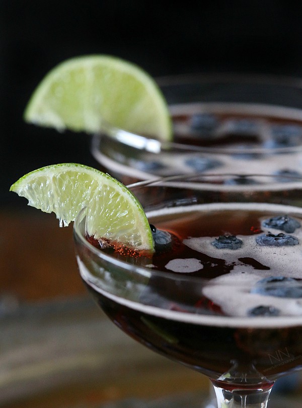 Sparkling Blueberry Lime Martini by Nutmeg Nanny