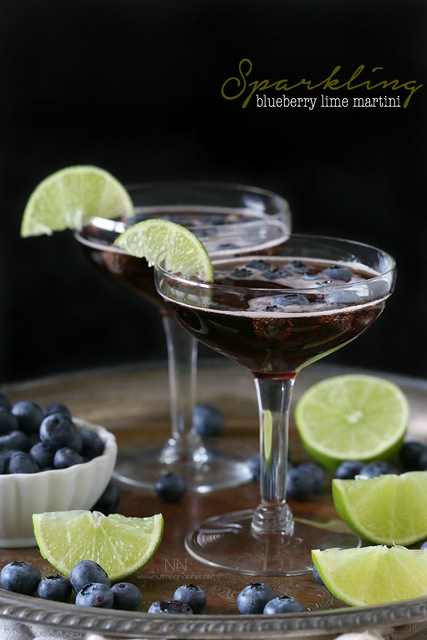 Sparkling Blueberry Lime Martini by Nutmeg Nanny