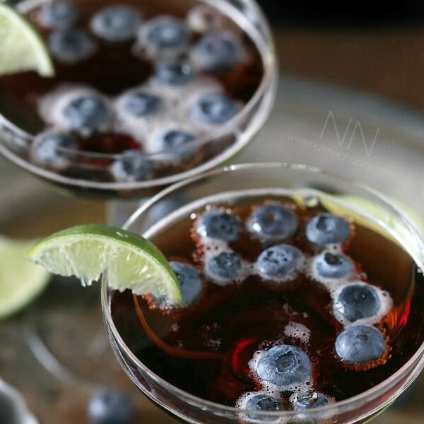 Sparkling Blueberry Lime Martini by Nutmeg Nanny