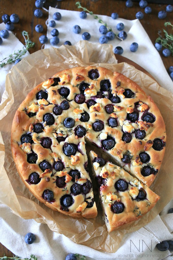 Gluten Free Blueberry Goat Cheese Focaccia by Nutmeg Nanny
