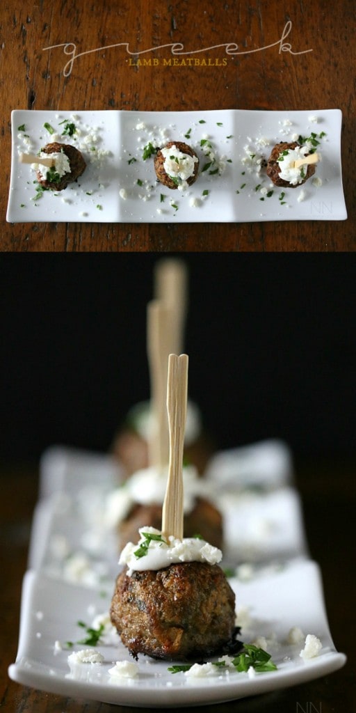Greek Lamb Meatballs pin for pinterest.