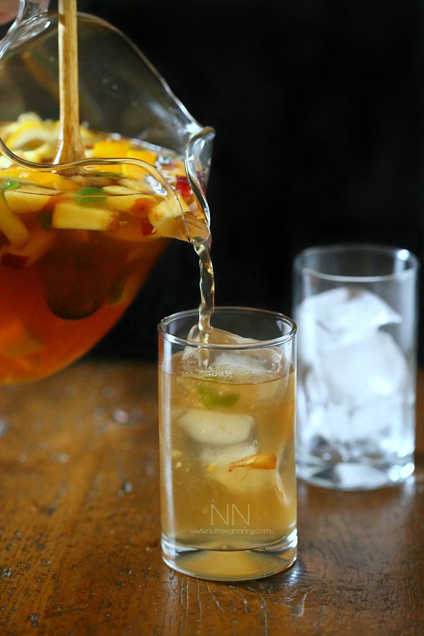 Spicy Hibiscus Peach Tea Sangria by Nutmeg Nanny