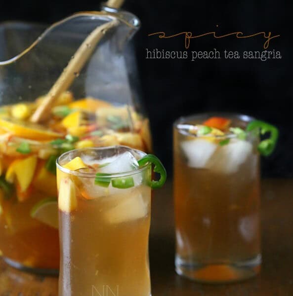 Spicy Hibiscus Peach Tea Sangria by Nutmeg Nanny