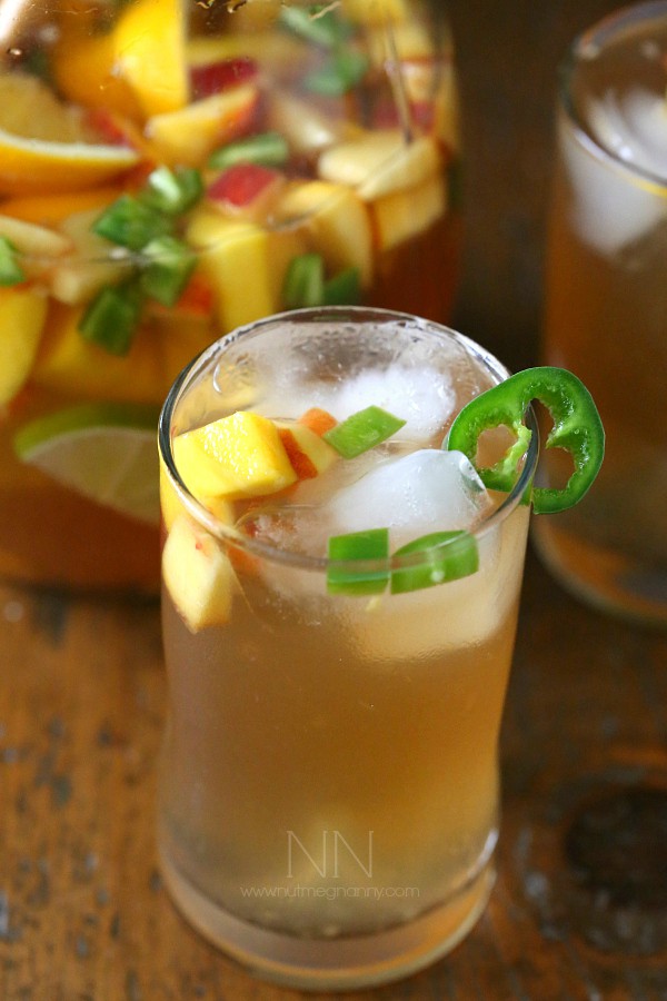 Spicy Hibiscus Peach Tea Sangria by Nutmeg Nanny