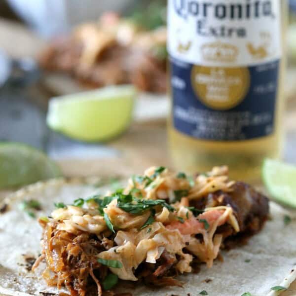 Ginger Beer Pulled Pork Tacos by Nutmeg Nanny
