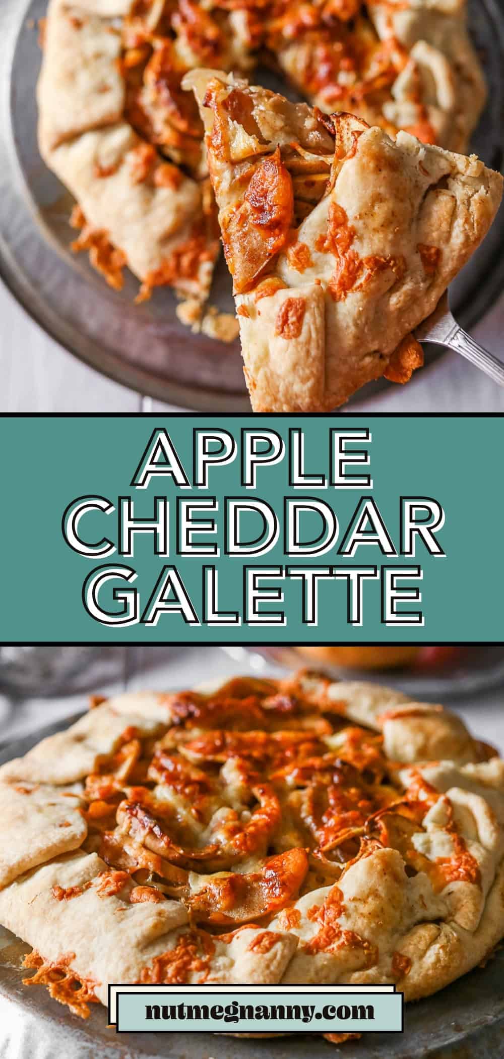 apple cheddar galette pin for Pinterest. 